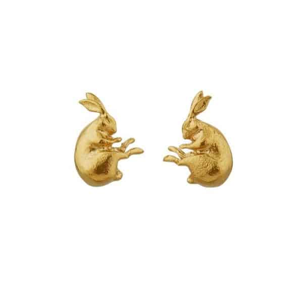Sleeping Hare Stud Earrings