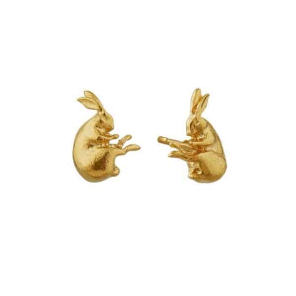 Sleeping Hare Stud Earrings - Image 2