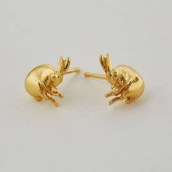 Sleeping Hare Stud Earrings - Image 3