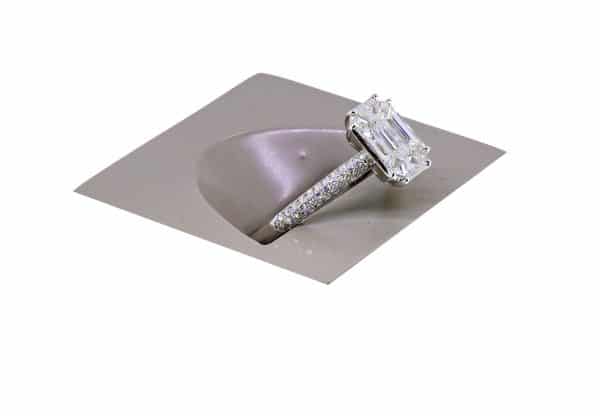 Emerald Cut Style Diamond Illusion Set Solitaire Ring in 18ct White Gold - Image 4