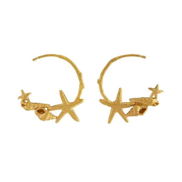 Starfish & Shell Hoop Earrings