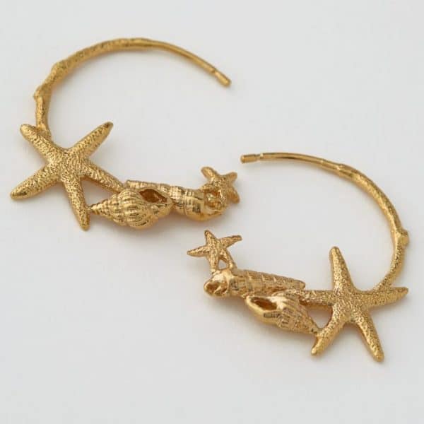Starfish & Shell Hoop Earrings - Image 2